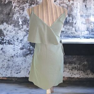 Lulus faux wrap dress, size XS, rayon/poly, back zip, adjustable straps,NWT